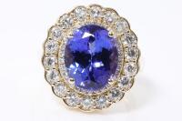 6.40ct Tanzanite and Diamond Ring