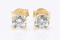 1.19ct Round Diamond Stud Earrings GIA K P1