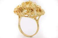 Flower Design Gold Ring - 5