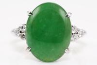 7.80ct Jade and Diamond Ring