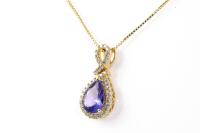 Tanzanite and Diamond Pendant - 5