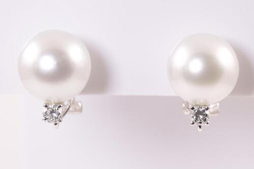 Pearl and Diamond Earrings