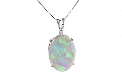 16.70ct Black Opal and Diamond Pendant