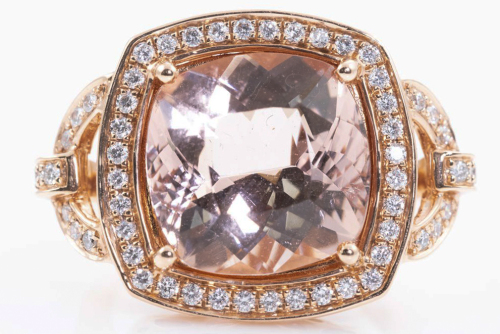 8.30ct Morganite and Diamond Ring