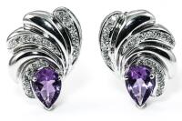 1.00ct Amethyst and Diamond Earrings