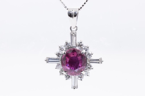 Pigeon Blood Ruby and Diamond Pendant