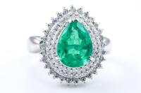 3.68ct Emerald and Diamond Ring