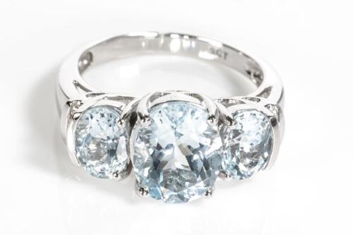 Aquamarine and Diamond Ring