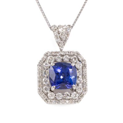 2.26ct Tanzanite & Diamond Pendant