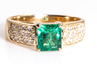 Emerald and Diamond Ring