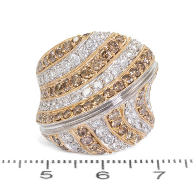 Cognac & White 3.46ct Diamond Dress Ring - 2