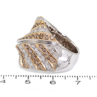 Cognac & White 3.46ct Diamond Dress Ring - 3