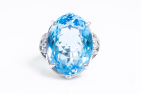 19.40ct Blue Topaz and Diamond Ring