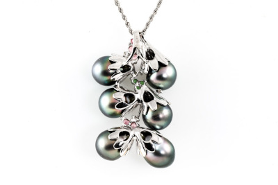 Tahitian Pearl and Diamond Pendant - 4