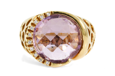 5.45ct Amethyst and Diamond Ring