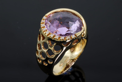 5.45ct Amethyst and Diamond Ring - 5