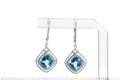 3.37ct Topaz and Diamond Earrings - 2