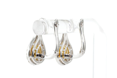 1.67ct Yellow and White Diamond Earrings - 5