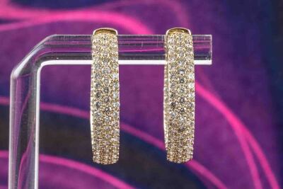 4.00ct Diamond Hoop Earrings - 6