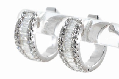 0.73ct Diamond Hoop Earrings - 2