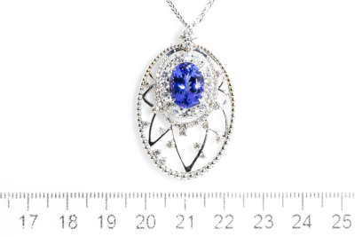 4.23ct Tanzanite and Diamond Pendant - 2