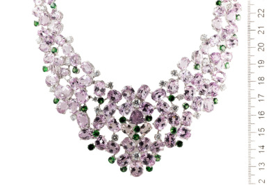 Kunzite, Garnet and Diamond Necklace - 3