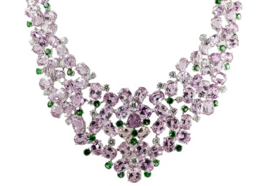 Kunzite, Garnet and Diamond Necklace - 6