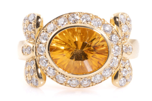 2.07ct Citrine & Diamond Ring