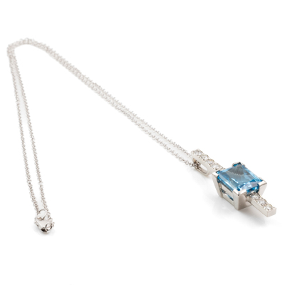 8.43ct Blue Topaz and Diamond Pendant - 6