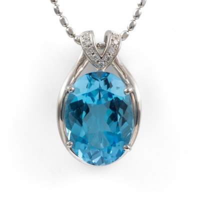 14.04ct Topaz and Diamond Pendant