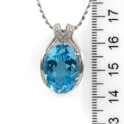 14.04ct Topaz and Diamond Pendant - 3