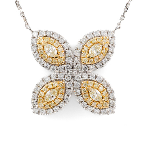 Yellow & white Diamond Dress Pendant