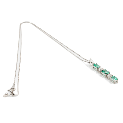 1.15ct Emerald and Diamond Pendant - 6