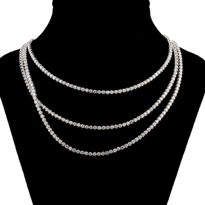 10.05ct Diamond Three Row Necklace