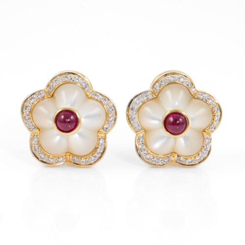 0.30ct Ruby and Diamond Earrings