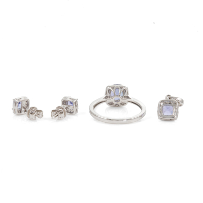 Tanzanite Ring, Earring & Pendant set - 4