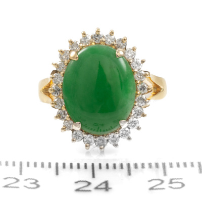 Jade and Diamond Ring - 2