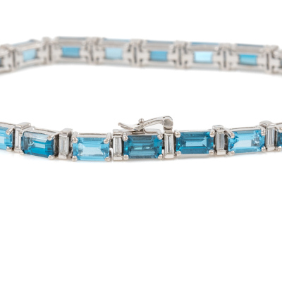 9.39ct Blue Topaz and Diamond Bracelet - 3