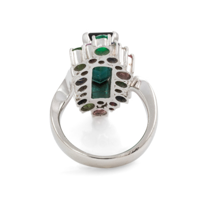 3.70ct Tourmaline & Mixed Gemstone Ring - 4