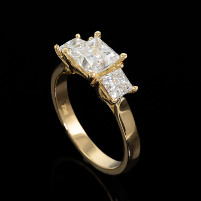 2.32ct Diamond Trilogy Ring GIA G SI2 - 8