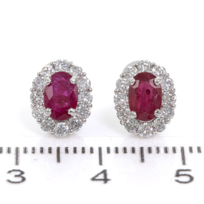 1.18ct Ruby and Diamond Earrings - 2