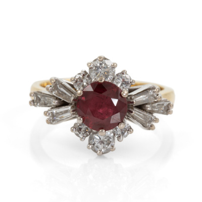 0.90ct Ruby and Diamond Ring