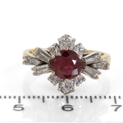 0.90ct Ruby and Diamond Ring - 2