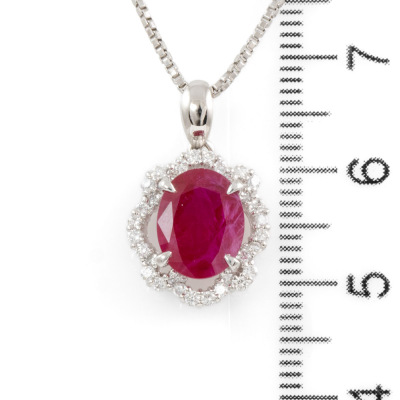 2.48ct Burmese Ruby and Diamond Pendant - 3