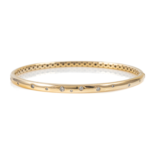 10ct Gold Diamond Bangle