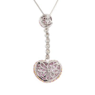 3.03ct Pink Sapphire & Diamond Pendant - 4