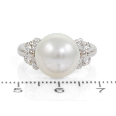 11.2mm South Sea Pearl and Diamond Ring - 2