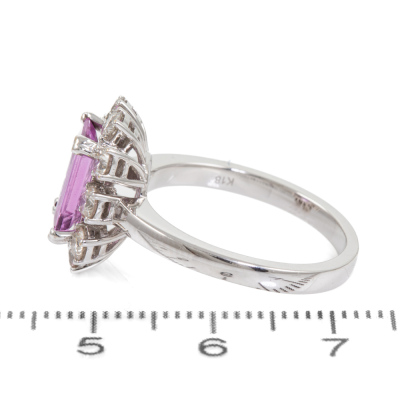 2.10ct Pink Sapphire and Diamond Ring - 3