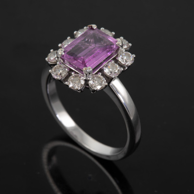 2.10ct Pink Sapphire and Diamond Ring - 5