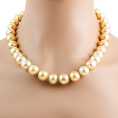 11.2-14.9mm Gold South Sea Pearl Necklace - 6